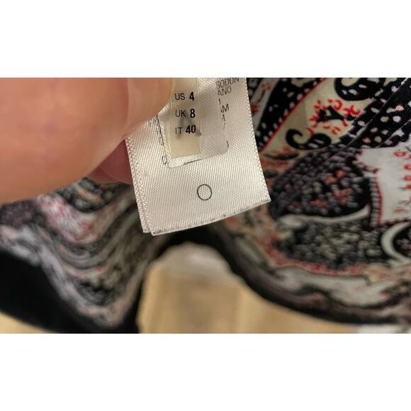 Tahari Arthur Paisley Sleeveless Stretch Midi Sheath Dress Black Sz 4 Lined - Picture 4 of 6